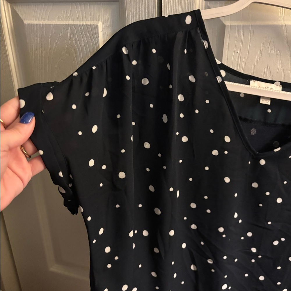 LOFT-NAVY women’s polkadot top - Picture 2 of 6